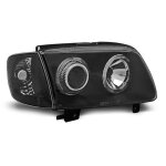 Paire de feux phares vw polo 6n2 99 - 01 angel eyes noir