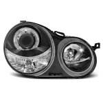 Paire de feux phares vw polo 9n 01 - 05 angel eyes noir
