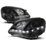 Paire de feux phares vw polo 9n3 05 - 09 daylight led noir