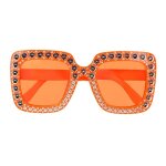 Paire de lunettes bling bling orange adulte