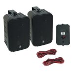 Paire de mini enceintes 200w noires 65 2 voies avec support - id�al pour une utilisation domestique ou ...