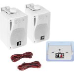 Paire de mini enceintes e - audio b416 80w blanches 3 voies avec support - idéal pour une utilisation ... Paire de mini enceintes e - audio b416 80w blanches 3 voies avec support - idéal pour une utilisation ...