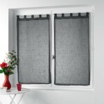 Paire de passants droits en lin tiss zazy anthracite - gris - synthtique - passe - tringle - 60 x 160 ...