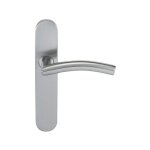 Paire de poign�es de porte klose besser inox 304 sur plaque romy vague - fonction: bec de cane