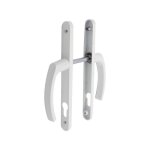 Paires de poignes sur plaques troites avec pilier - aluminium finition blanche - garniture de portes ...