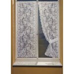 Paire de rideaux bonne - femme avec embrasses blanc 60x120 cm