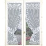 Paire de rideaux bonne - femme dentelle et franges blanc 60x120 cm Paire de rideaux bonne - femme dentelle et franges blanc 60x120 cm