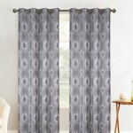 Paire de rideaux obscurcissant style baroque - gris - anthracite - 140x260cm - ?illets - synth�tique