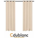 Paire de rideaux occultants - dublanc - ivoire - 140x260cm - 100% polyester - lavable