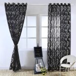 Rideau voilage - noname - feuillet - 100x250cm - polyester - noir