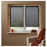 Paire de rideaux voile 60 x 90 cm brise bise noir