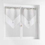 Paire de voilages duetto 60x120cm gris & blanc