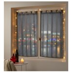 Paire de voilage rayures 60 x 90 cm bandas jacquard anthracite