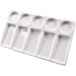Palette daquarelle rectangulaire en c�ramique blanche � 10 compartiments. convient pour laquarelle la ...