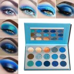 Palette fards  paupires bleu mateyeshadow palette space blue glitter kit palette maquillage yeux femme ...