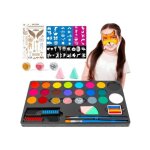 Palette maquillage enfant 20 couleurs kit maquillage peinture enfant avec 46 pochoirs 3 paillettes maquillage ... Palette maquillage enfant 20 couleurs kit maquillage peinture enfant avec 46 pochoirs 3 paillettes maquillage ...