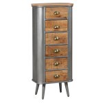 Palisso - chiffonnier 6 tiroirs bois et acier patin