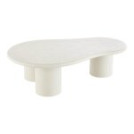 Palma - table basse ovale 3 pieds mdf aspect ciment cr�me