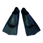 Palmes de natation leisis silicon short fin black - adulte mixte - noir