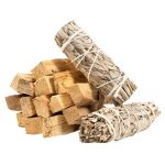 Encens - palo santo - batons 200 g - sauge blanche 20 - 30 g - 100% bois naturel - purification