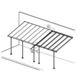 Palram - canopia kit de jonction pour pergolas gris