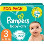 Pampers baby - dry taille 3 270 couches (6 - 10 kg)