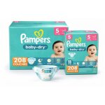 Pampers couches b�b� baby - dry taille 5 208 couches (11 - 16kg)