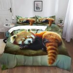 Panda roux animal housse de couette 220x240cm brun parure de lit pour enfants adultes3d imprim ensemble ...