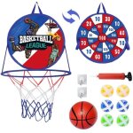 Panier basket enfant avec jeu flechette2 in 1 balles collantes et mini basket - balldouble face s�curit� ...