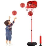 Panier de basket - folaya - rglable 66 - 170 cm - enfant - intrieur / extrieur - avec ballon