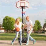 Panier basket sur pied enfants - adulte panier de basket - ball ajustable avec 2 roues pour maison jardin ...