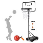 Panier de basket sur pied - hauteur rglable 148  25m avec filet et ballonportable jouet exterieur interieur ...