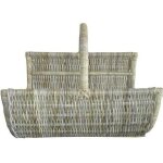 Panier  bois en rotin gris