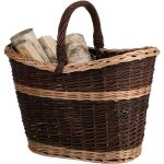 Panier � b�ches - bicolore - osier brut et buff - pratique - rangement - mixte