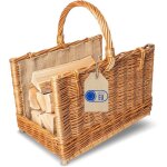 Panier � b�ches - creative home - chemin�e - osier 100% naturel - avec poign�e - 45x30x47 cm