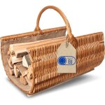 Panier � b�ches - creative home - chemin�e osier ovale - poign�e - osier 100% naturel - 60x45x50 cm