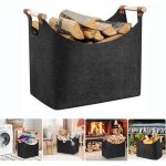 Panier � b�ches en feutre - ulisem - 50 litres - pliable - prot�ge les sols - 45x32x40 cm