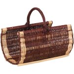 Panier à buches osier brut et blanc pbu1070 Panier à buches osier brut et blanc pbu1070
