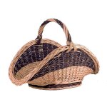 Panier à buches en osier brut et buff pbu1390 Panier à buches en osier brut et buff pbu1390