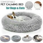 Panier pour chat - chienchaud80cmgris clairpanier chien chat coussin rond dintrieur