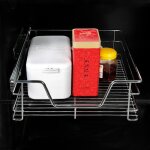 Panier coulissants - mtal chrom - 50cm - pour placard ou cabinet de cuisine