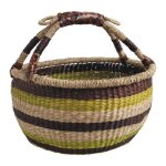 Panier de course - sahel -  35 cm - simili cuir - paille - fibre naturelle