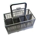 Panier � couverts - brandt - poign�e incluse - blanc - 24x133x12 cm