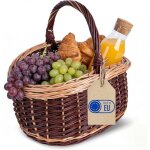 Panier - creative home - bicolore champignons - osier naturel tress� main - ficelles amovibles lavables ...