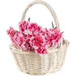 Panier - creative home - petit panier de pques - osier blanc - tiss  la main - 22 x 22 x 26 cm