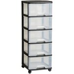 Panier d�tag�re - curver - noir - 37 x 39 x 100 cm - plastique durable