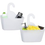 Panier de douche - pani�re de douche - plastique blanc - 2 paniers - installation sans per�age - waterproof ...