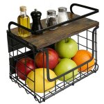 Panier a fruit de mural - mengda - g�n�rique stockage de l�gumes et de fruits - avec couvercle en bois ...