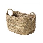 Panier en jacinthe deau avec poign�es - l36xp19xh22 - beige - 36 cm x 19 cm x 22 cm - calicosy