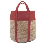 Panier en jute et coton palawan finition terracotta